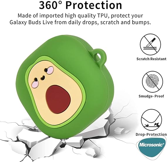Microsonic Samsung Galaxy Buds 2 için Kılıf Avakado [Buds 2 ile Uyumlu Kılıf - Yeşil]