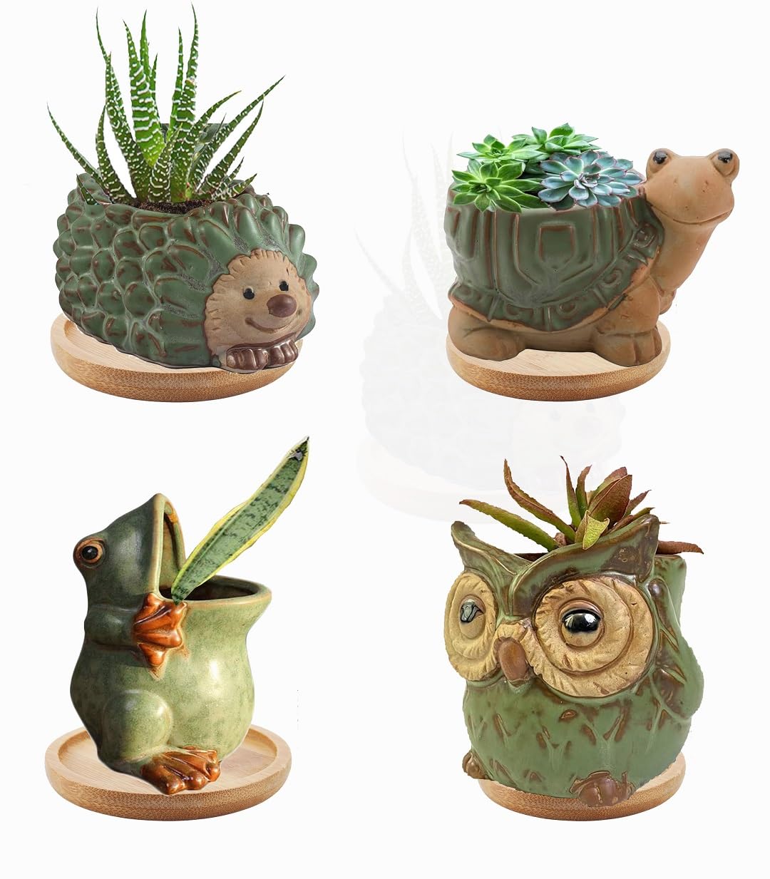 zmgmsmh 4-Piece Cute Animal Shaped Vase Set