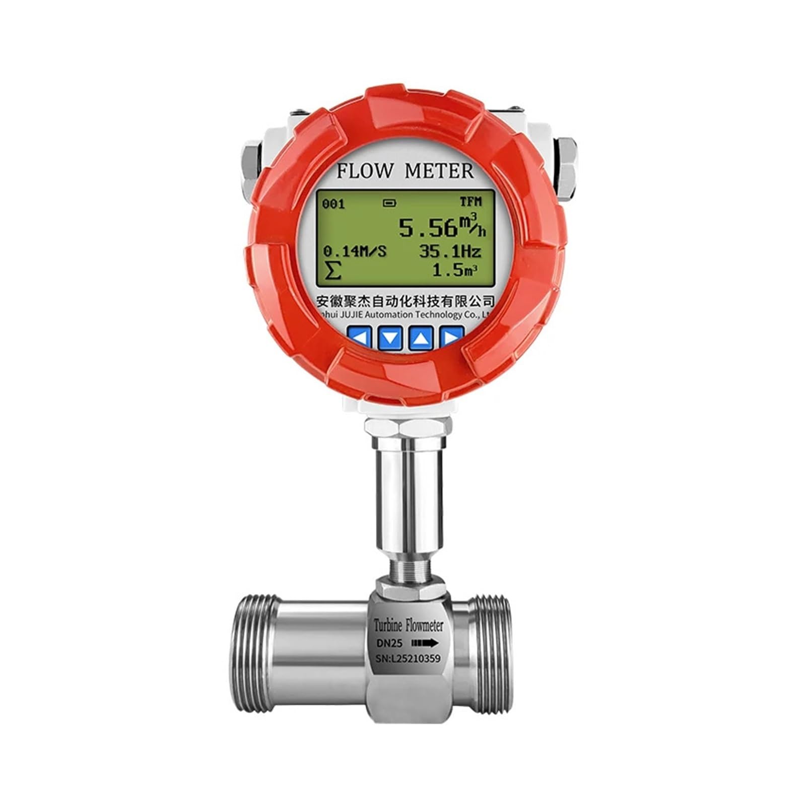 KSZHZYMGX Flowmeter Display Water Hydraulic Oil Diesel 1inch 1/2 DN32 DN40 Flow Meter Water(DN25)