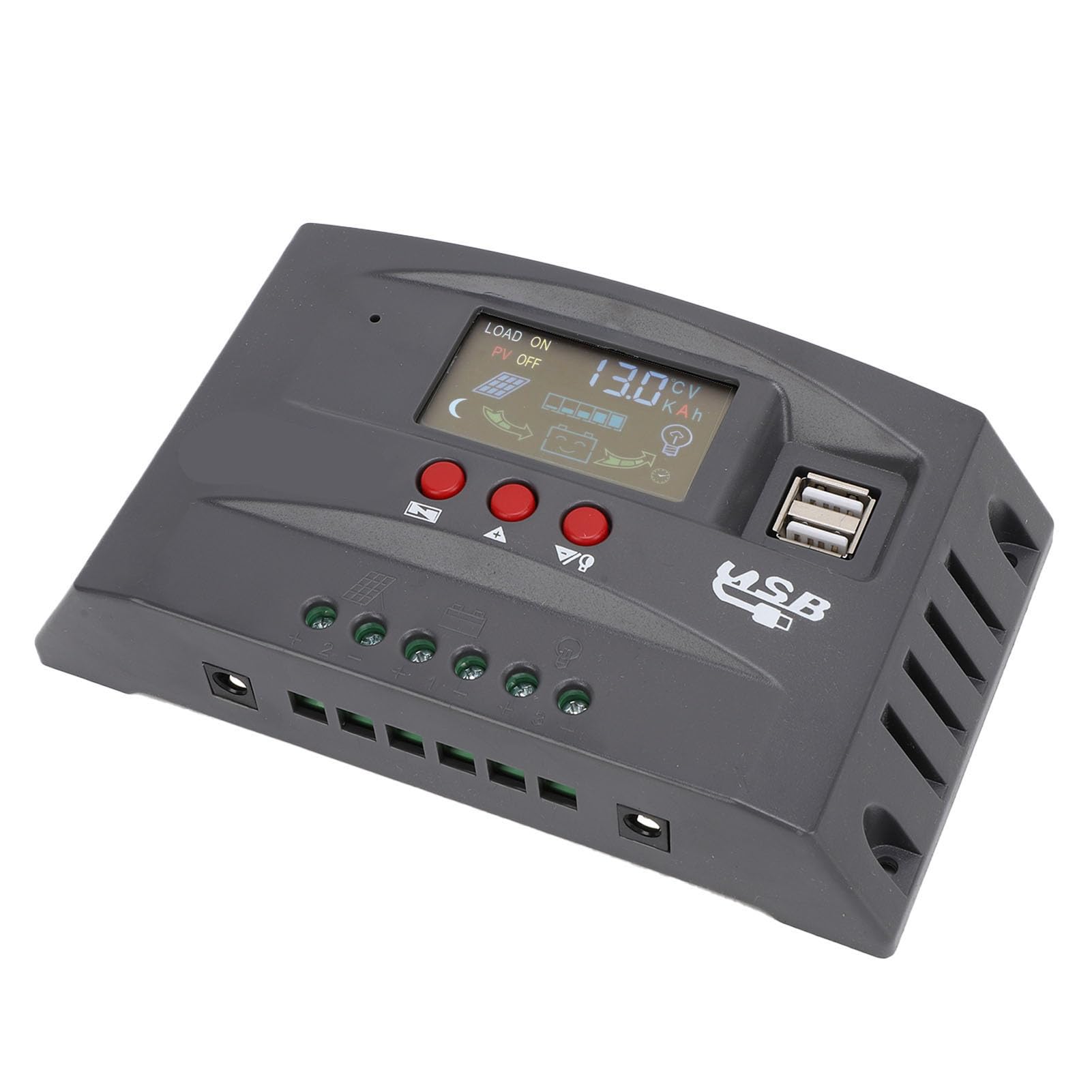 Controlador de Carga Solar MPPT, Regulador Inteligente, Pantalla LCD Eficiente para Yates Al Aire Libre, Energía Solar de 12V y 24V (100A)