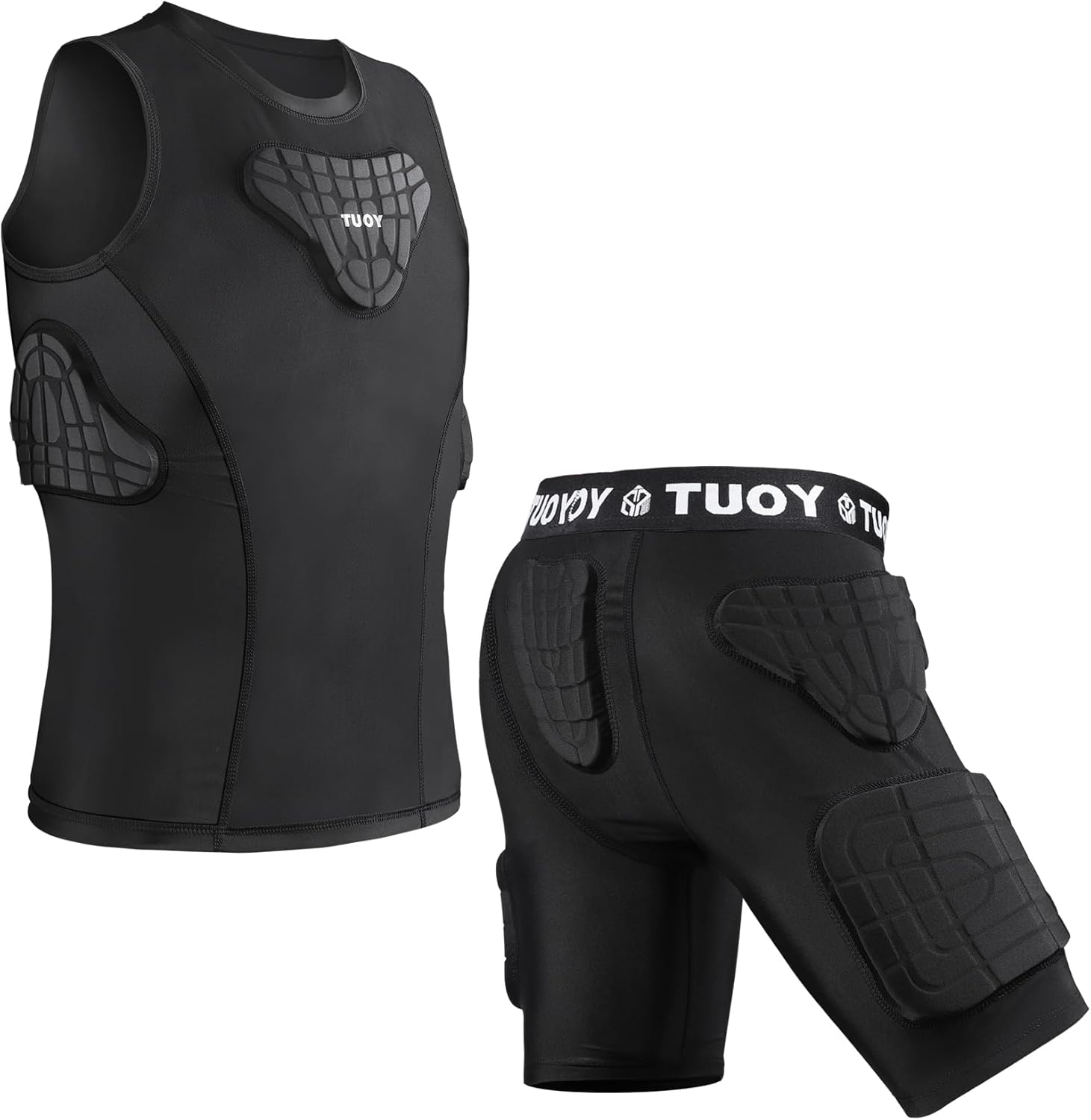 Youth Padded Shirt and Football Girdle Compression Pad Shirt for Rib Protector Chest Protector Undershirt