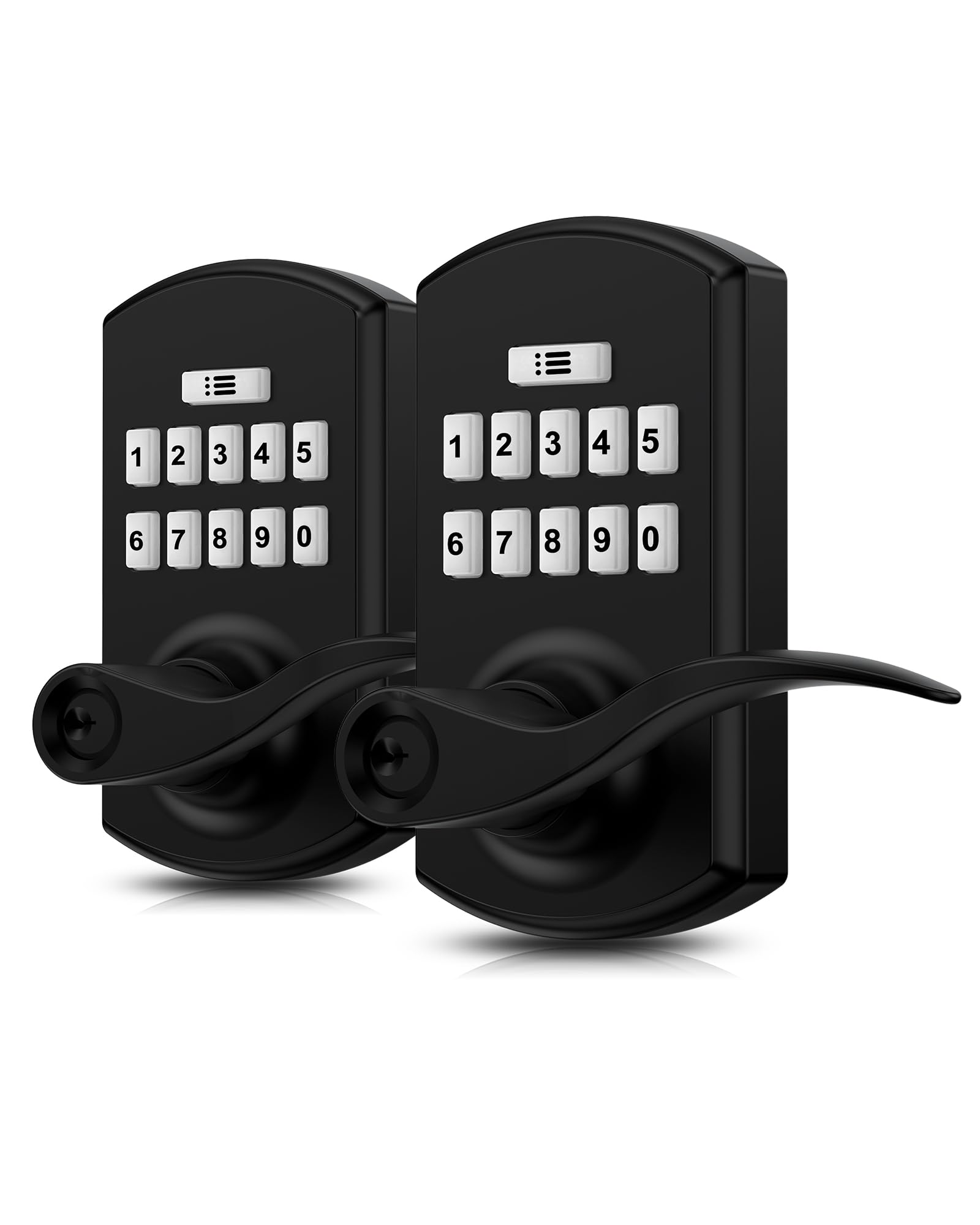 Keypad Door Lock with Handle, Electronic Keyless Entry Door Lock with Code, Smart Locks for Front Door, Easy Passage Mode, Auto Lock, Matte Black 2 Pack-image-32