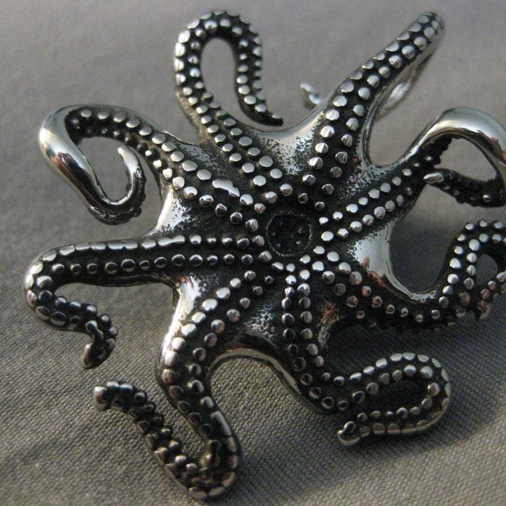 Octopus Necklace Stainless Steel - Cthulhu Sea Monster Kraken Squid Pendant - Gothic Hip Hop Ocean Charm Jewelry - Image 5