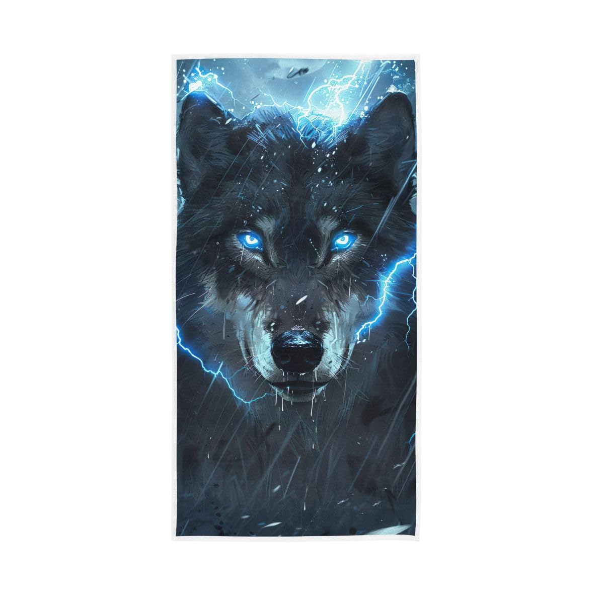LSRCPD Rainy Sky Wolf Hand Towels Soft Washcloths Lightweight Towels 15 x 30 Inch