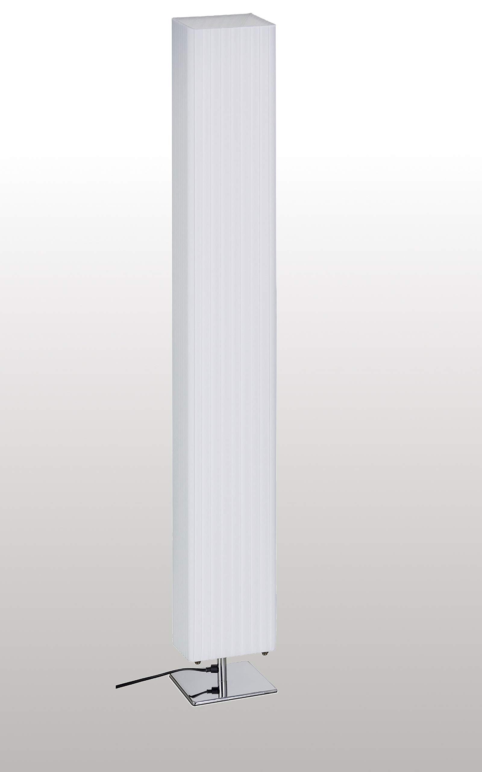 Trango 120SL Design Plissee LED Stehleuchte *CANNES* Stehlampe inkl. 2x 4 Watt E27 LED Leuchtmittel, Wohnzimmer, Lampe, Standleuchte eckig – Lampenschirm Länge:14cm - Breite: 14cm - Höhe: 120cm
