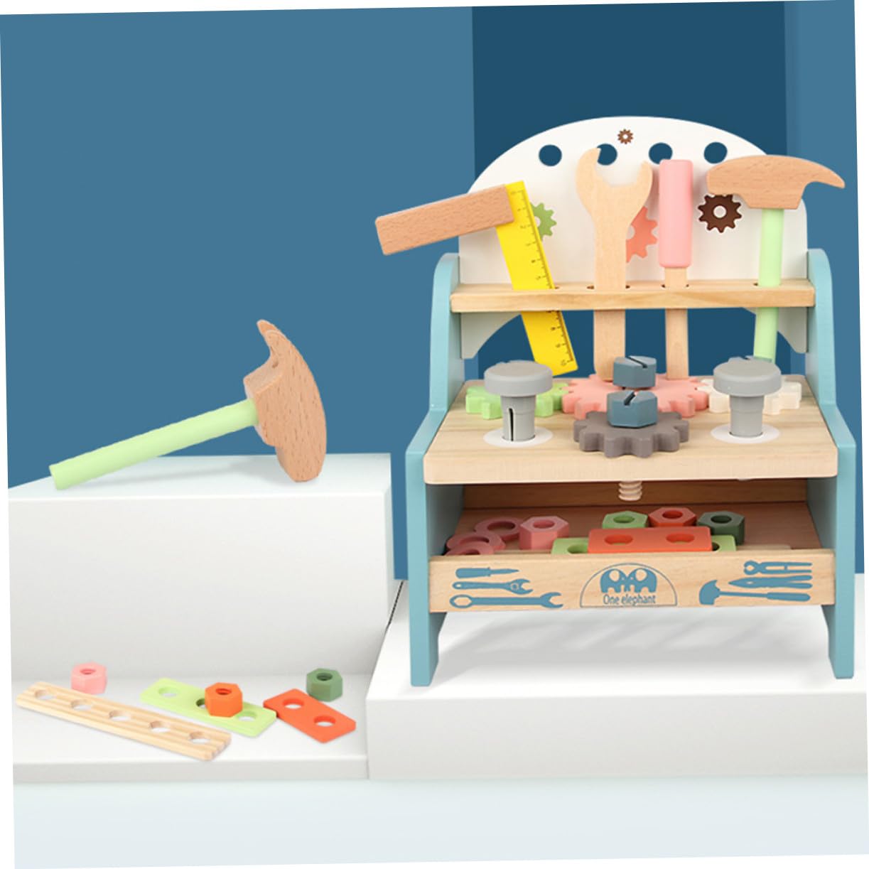 Juego de Tuercas y Tornillos de Montaje Educativo de Madera