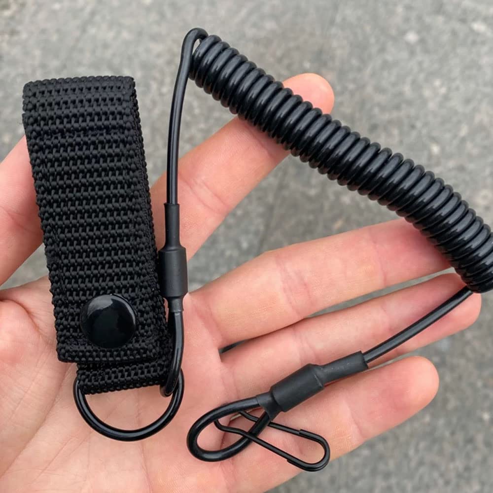 Elastique Corde Rétractable Paracord Tactical Lanyard - Lanière Anti-Perte Pour Pêche, Camping Et Alpinisme - 1 Pièce