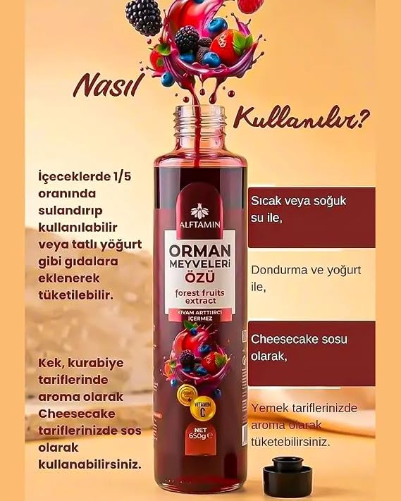 Orman Meyveleri Özü 650 gr | Yoğun Meyve Aromalı | Forest Fruits Extract (Orman Meyveleri Özü)