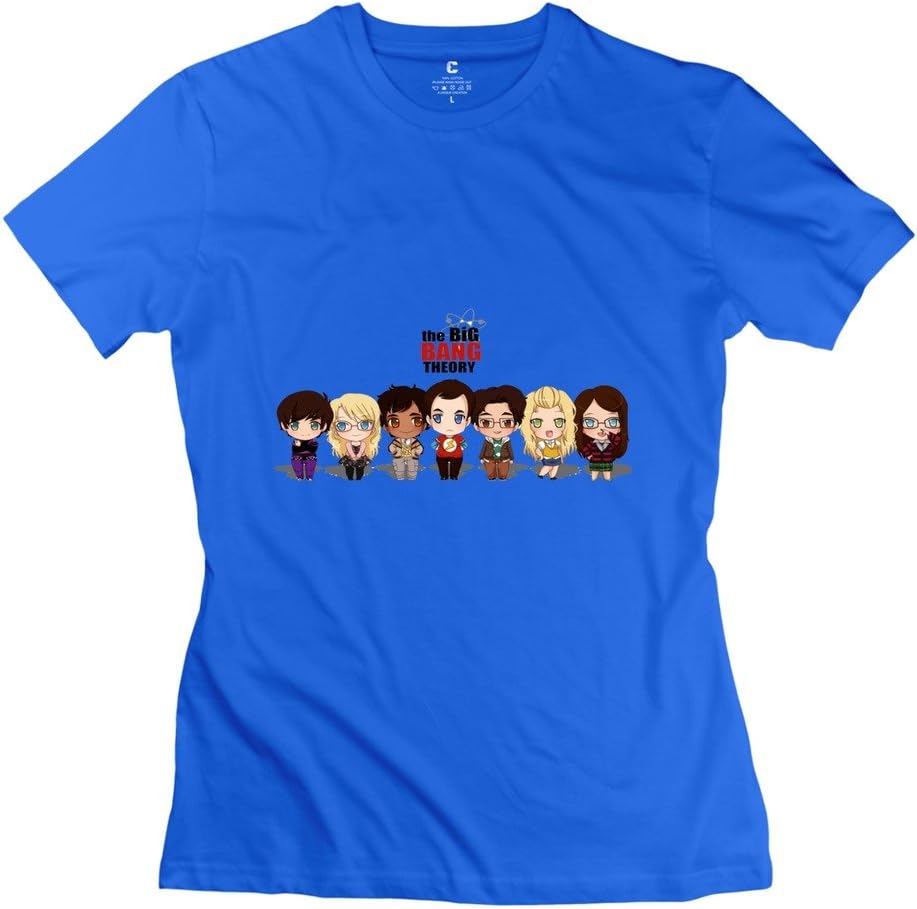 CHADLAVIGNE 100% Cotton Women's Big Bang Theory Chibi T-shirt