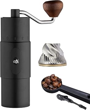 Hand Grinding Coffee Grinder, Manual Type, Stainless Steel Mill, Visible Grain Size Adjustment Dial Panel, High Precision Granularity, Labor Saving, Small, Beginner-friendly, Japanese Instruction