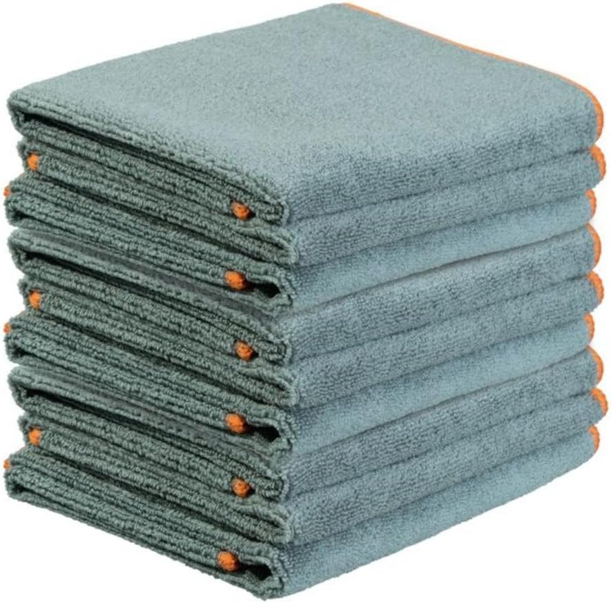 Superio Grey Microfiber Cleaning Cloth for Cars, Kitchen, Bathroom 16x16 Miracle Cloth, Lint Free Rags for Cleaning House, Washable Reusable, No Detergents Needed, Scratch & Streak Free, 9 Pack