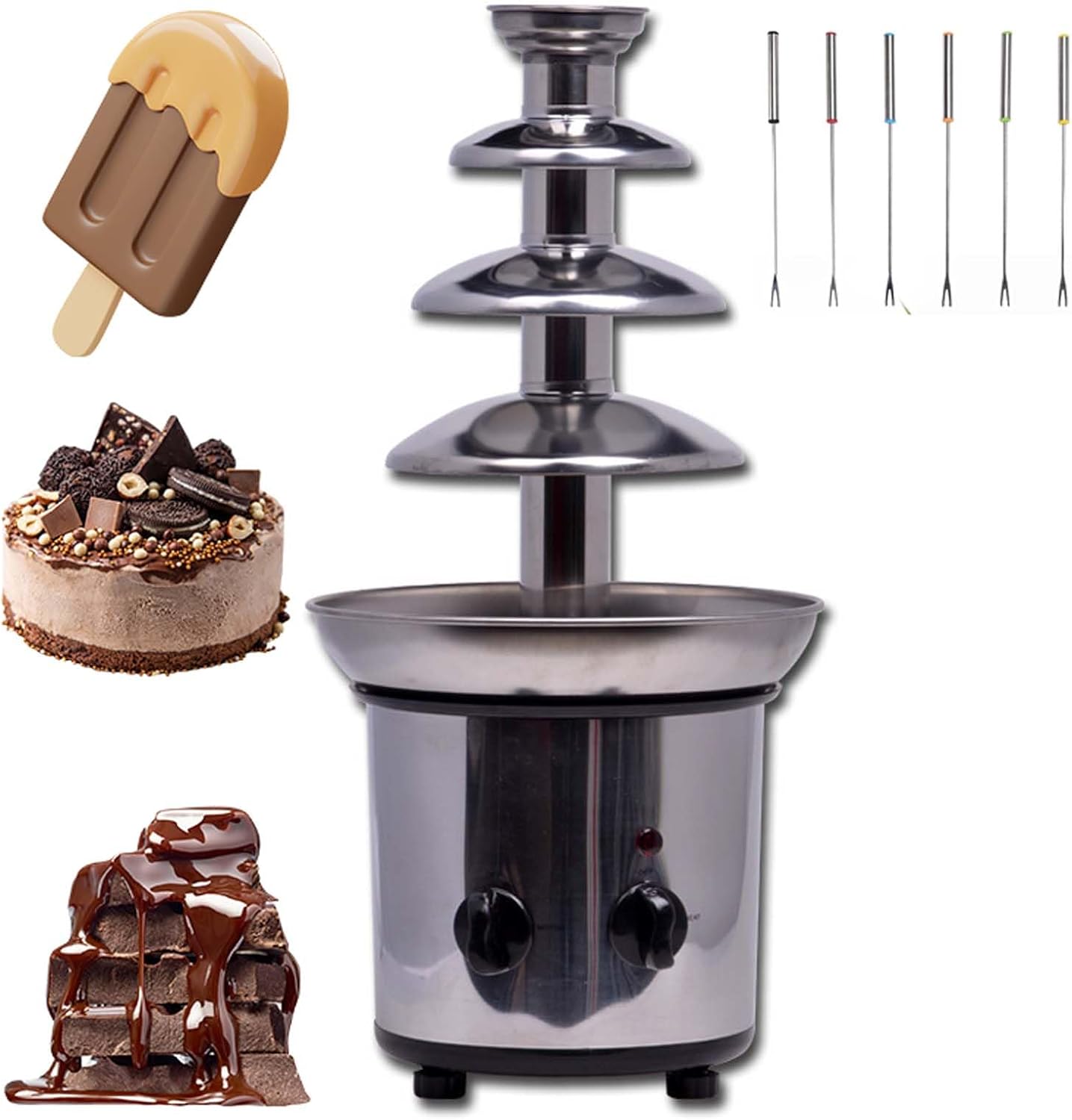 Chocolate Fondue Fountain, Wedding Chocolate Fountain Melting Tower, Suitable for Home, Party5Tier