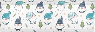 Adorable Christmas Winter Snow Gnomes with Green Leaves on White Window Kitchen Curtain, Window Curtain Panel, Short Curtains for Home kitchen Living Room Bedroom Cafe Hotels Decor 54 x 18 inch