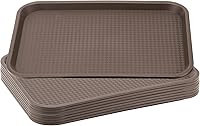 Vista 1 de Bandeja de comida rápida, paquete de 8 bandejas de plástico de 16 x 12 pulgadas, bandeja rectangular de café para cafetería, para restaurante