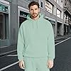 Men's Hoodie with Eye Mask Built In, Airplane Mode Travel Hoodie, Casual Fashion with Hidden Pockets Sweatshirt Pullover Light Green #4