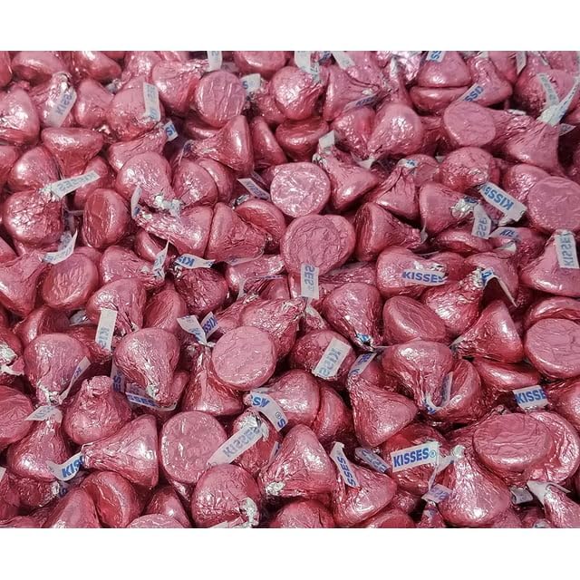 Milk chocolate in pink foil 2 lbs bag (32 oz Approx 200 Pieces) best way to treat yourself and friends 2 Pound