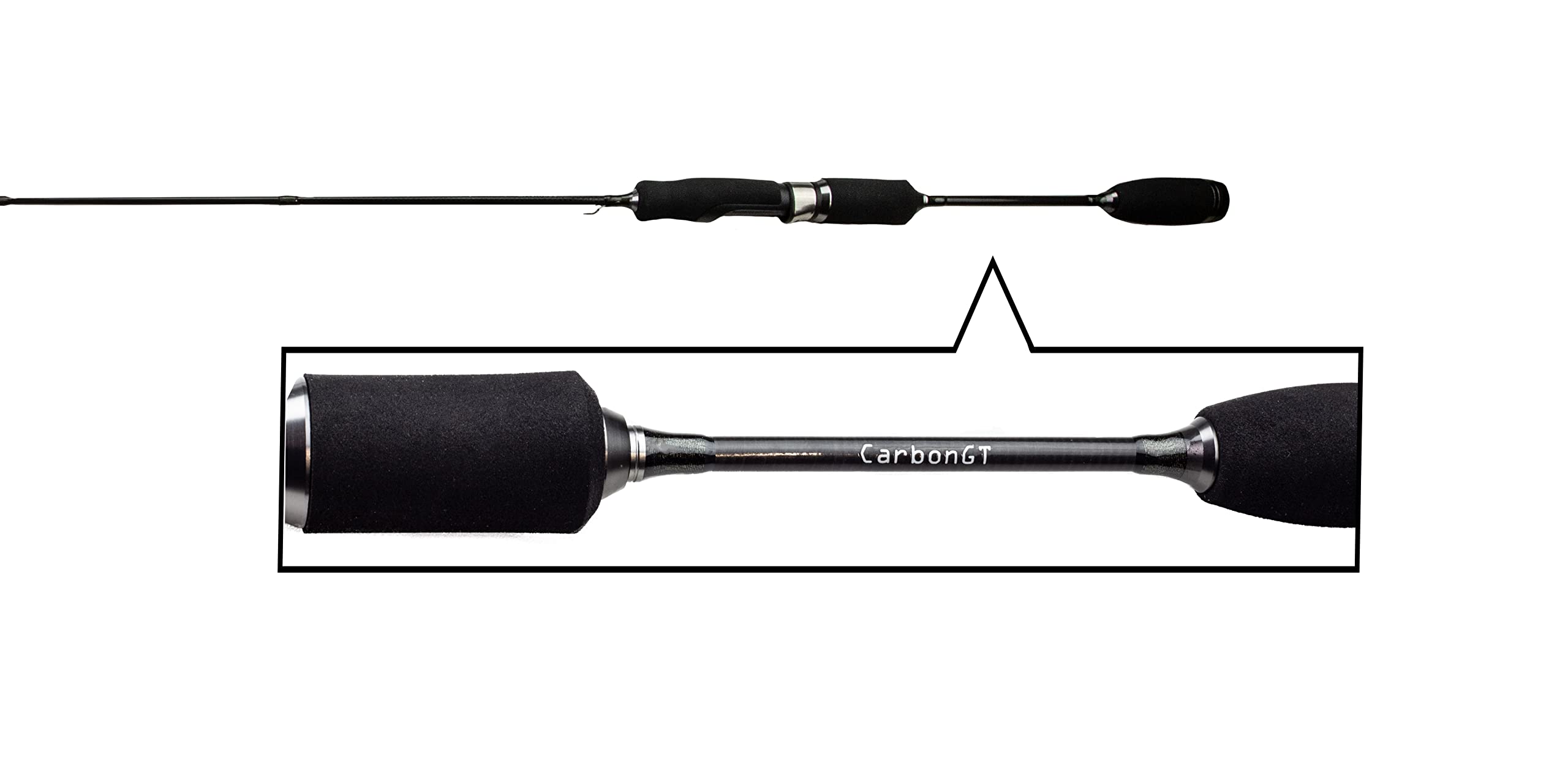 FISHN® Zero Five Black Edition Carbon GT Ultralight Angelrute 180cm Wurfgewicht 1-5g Spinnrute Ultraleicht Solide Spitze Vollparabolisch Extrem Flexibel