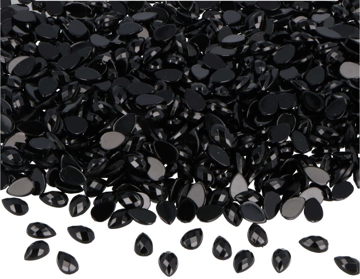 INNSPIRO Gemelli decorativi acrilici goccia nero opaco 5x8 mm. 5000 u.Ca.