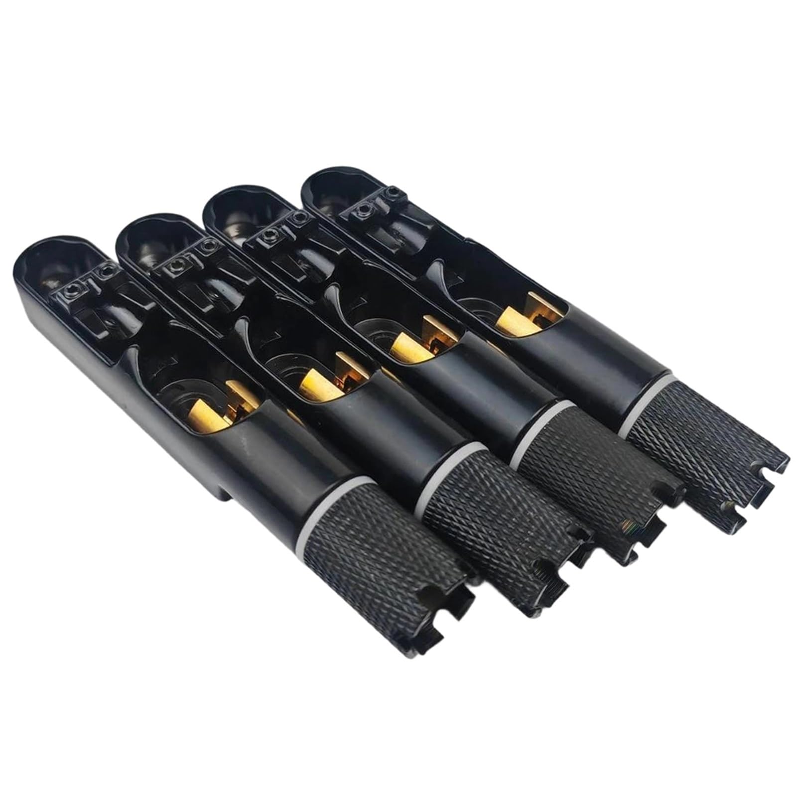 Mostek Gitarowy 4/5 Sztuk Pojedynczy Strunowy, Elektryczny Mostek Basowy Bezgłowy Stały Czarny(4 pcs)