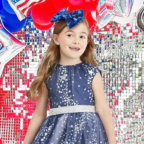 Pinzas para cabello con lentejuelas brillantes color azul marino miniatura 2