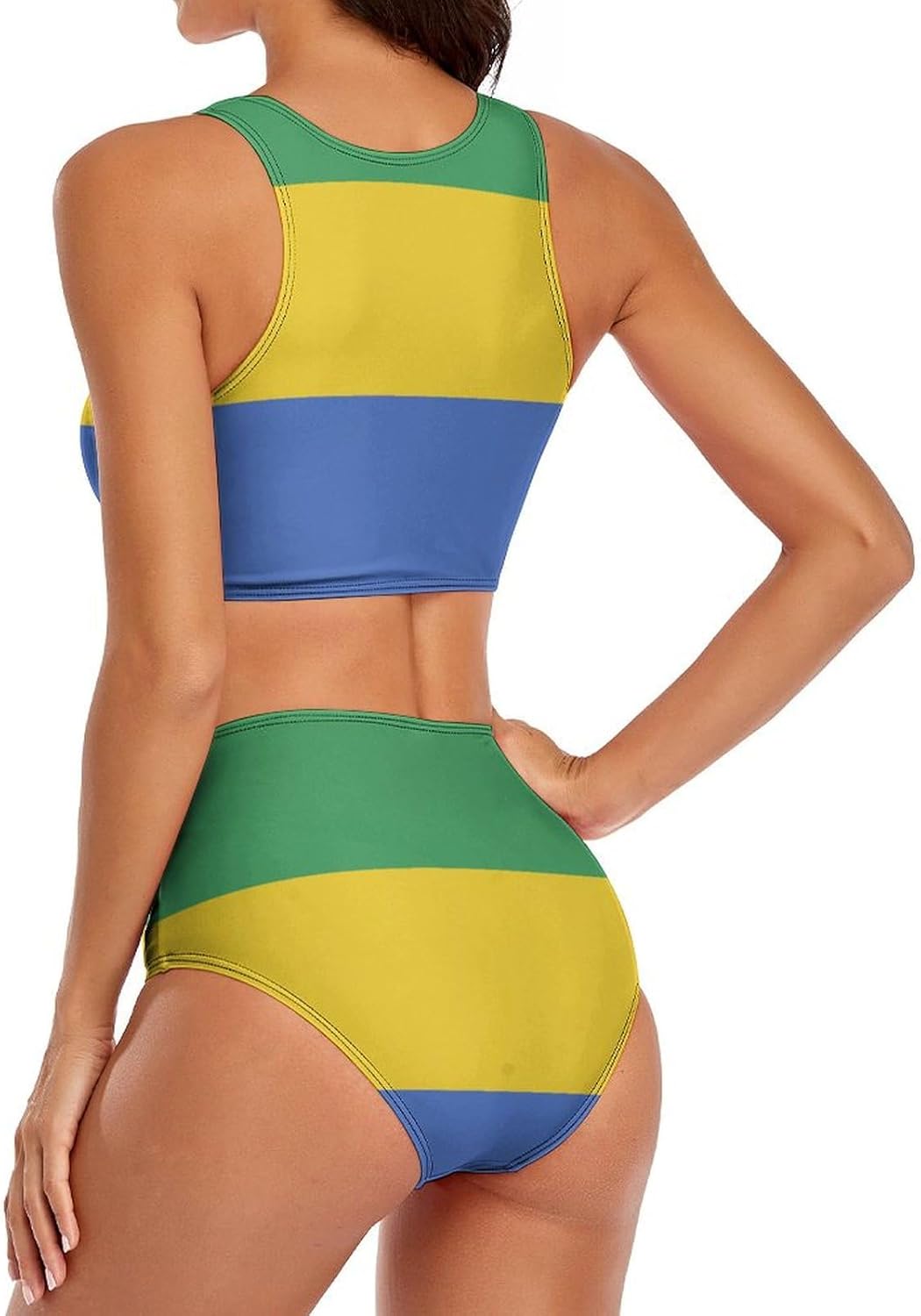 Womens 2 Piece Bikini Swimsuits Greece Flag Retro Low Back Bathing Suits Bikini Two-Piece Swimsuits for Womens