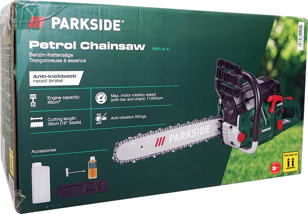 HEADNMORE Bundle – PARKSIDE spalinowa piła łańcuchowa PBKS 46 1,8 kW (2,4 KM) + breloczek do kluczy HEADNMORE