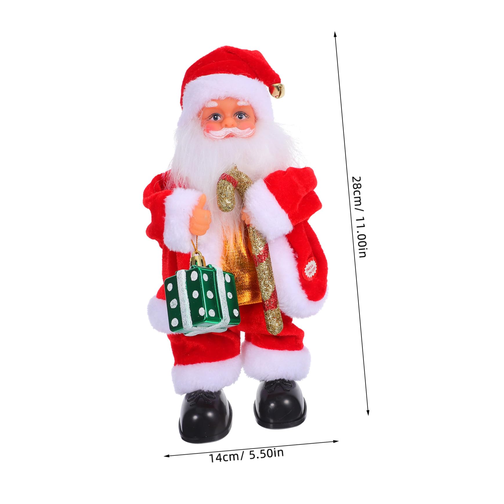 BESTonZON Juguete de Papá Noel Eléctrico Muñeco de Papá Noel con Música y Articulaciones Móviles para Decoración Navideña del Hogar Jugar