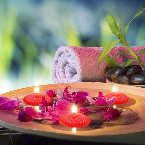 Miniatura 3 de Paquete de 12 velas flotantes rojas de 3 pulgadas para el día de San Valentín velas de té sin goteo sin perfume de 10 horas para jarrones
