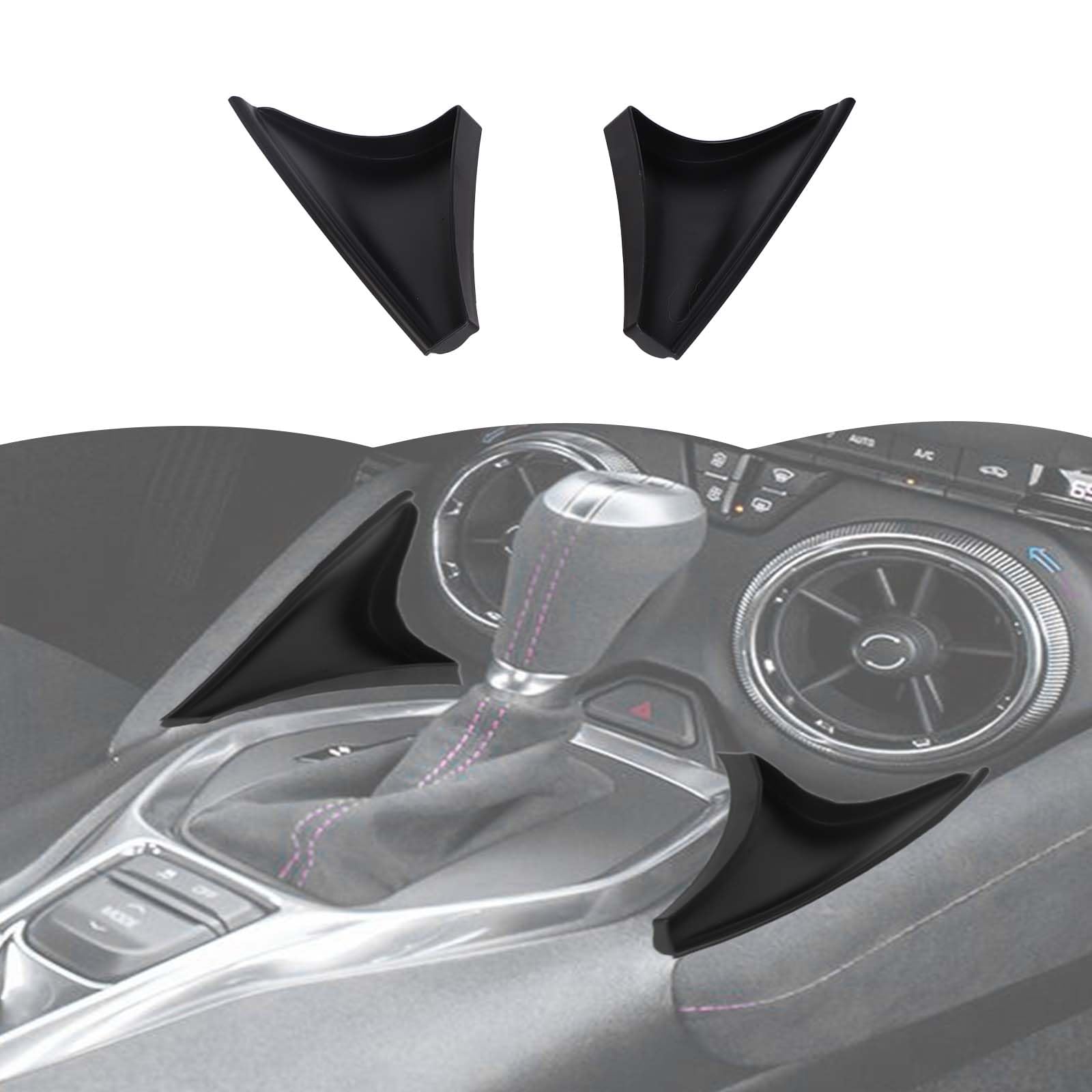 RT-TCZ Center Console Gear Shift Storage Box Tray Organizer Accessories Compatible with Chevy Camaro 2016-2024,2PCS