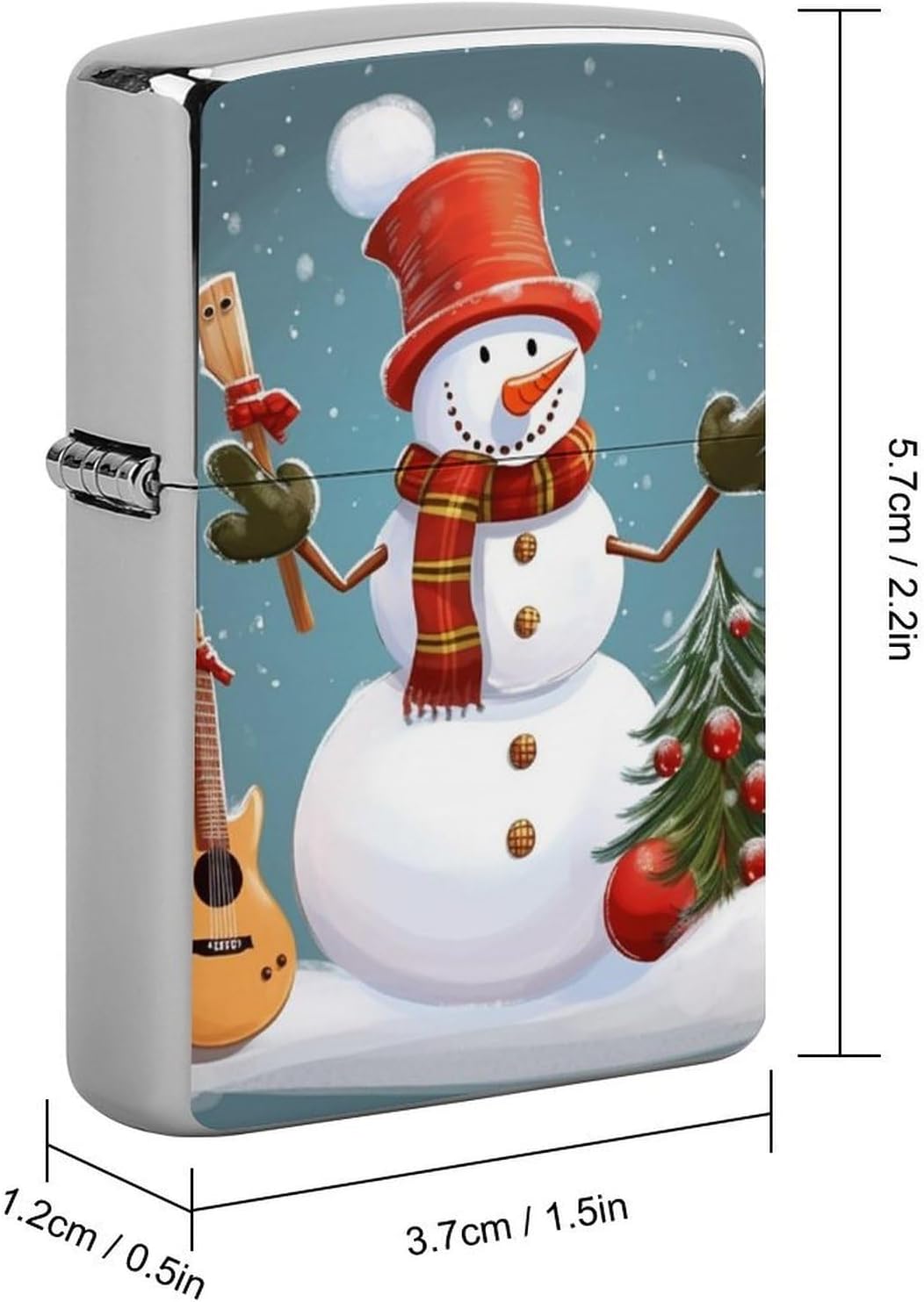 Christmas Snowman Metal Lighter Cover Case Pouch Holder image 2