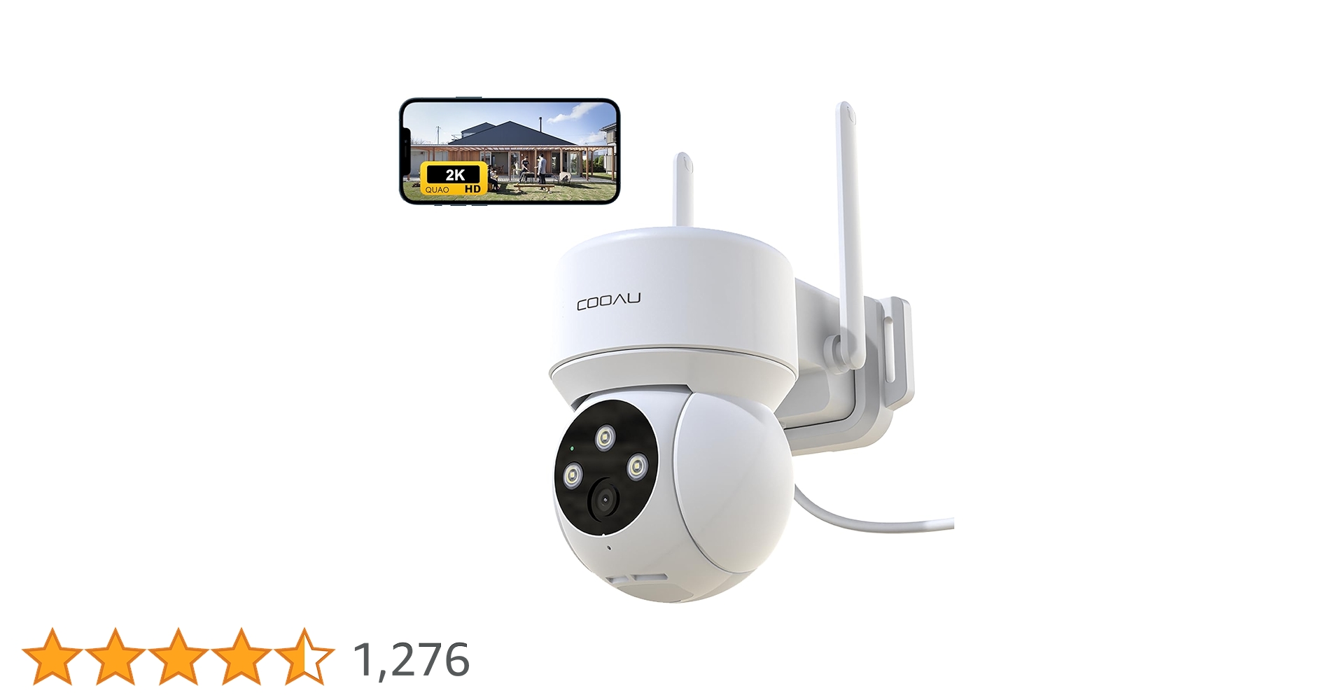 新品特価★360°全方位防犯カメラ 監視カメラ 2K 300万画素 COOAU Amazon.co.jp: 【2K超高画素 ・夜間カラー撮影】 COOAU 防犯