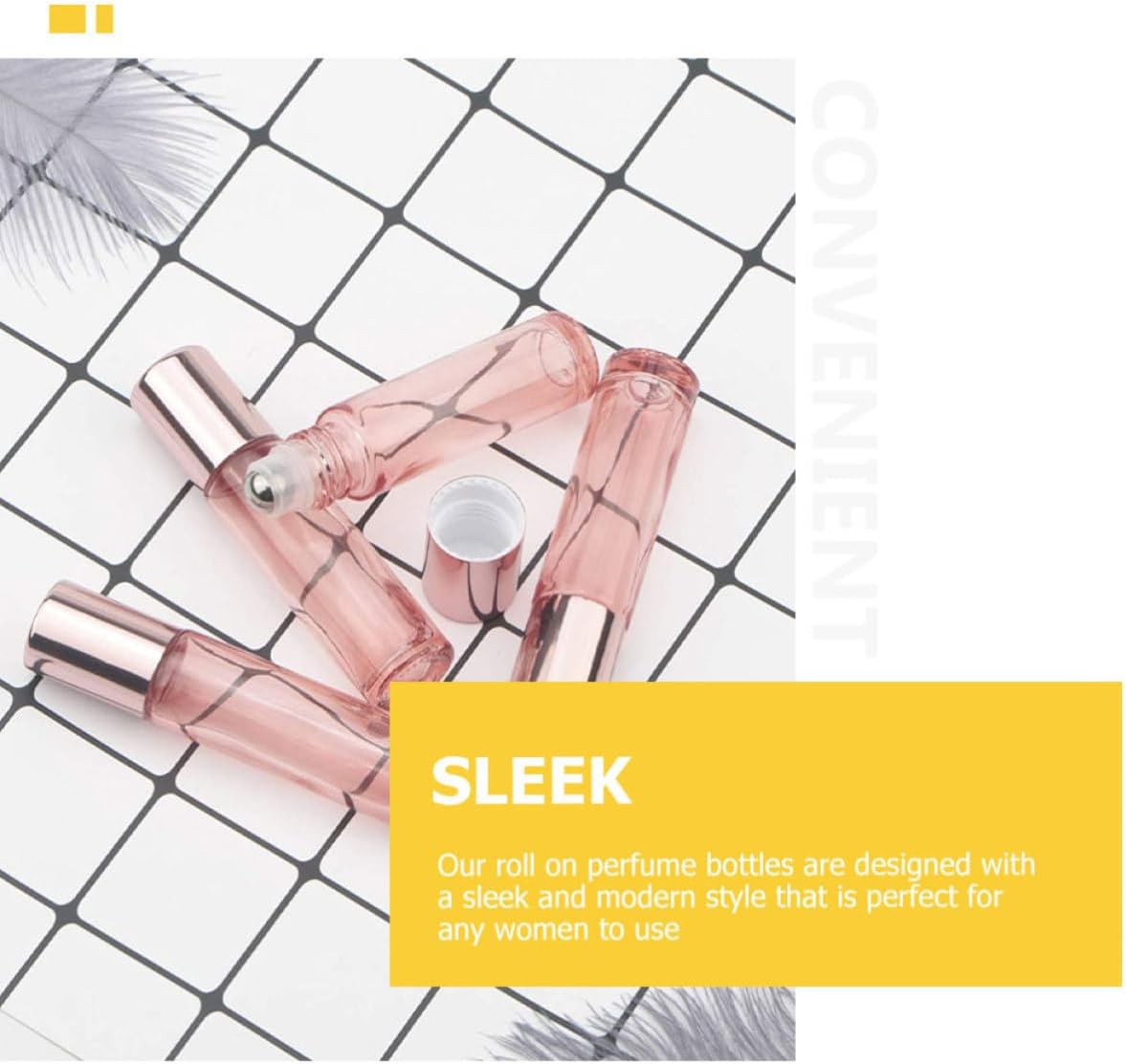 Glass Essential Oil Roller Bottles Easy to Carry and Precision Application 10pcs 5ml with Stainless Steel Roller Balls for Travel and Daily Life