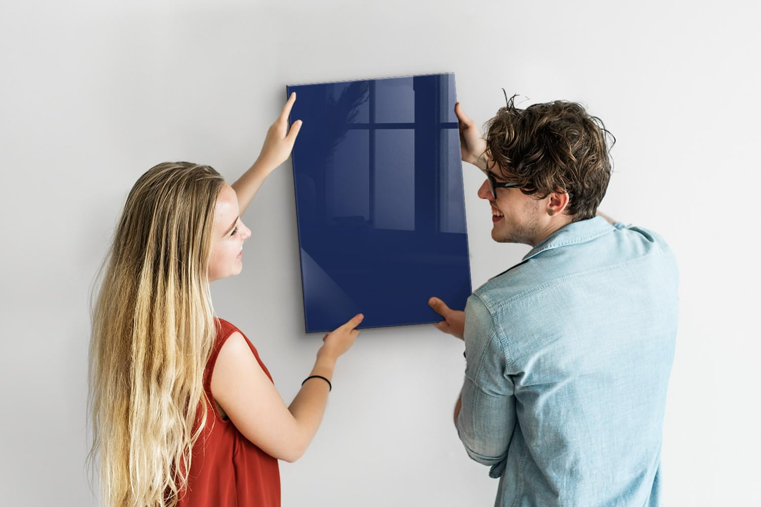 Magnettafel für Schule Gastronomie und Büro 60x40 Blaue Farbe | Pinnwand | Glas | Memo | Organizer | Planer | Sicherheitsglas | Paneel | Infoboard | Wochenplaner | Terminkalender