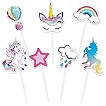 WERNNSAI 35 PCS Unicorn Cupcake Toppers - Rainbow Unicorn Birthday Party Cake Decorations for Girls Kids Unicorn Cake Topper Cake Tropper Unicorn Cake Decors Baby Shower Birthday Party Supplies