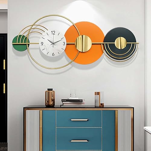 Miniatura 2 de Reloj decorativo de metal grande de 45 pulgadas, 3D, moderno, creativo, de pared, diseño artístico, silencioso, para decoración de sala de estar