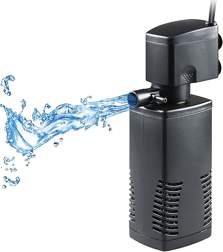TARARIUM Filtro de tanque de peces para tanque de 15 a 40 galones cristalino potente interno filtros de acuario sumergibles sistema de bomba y