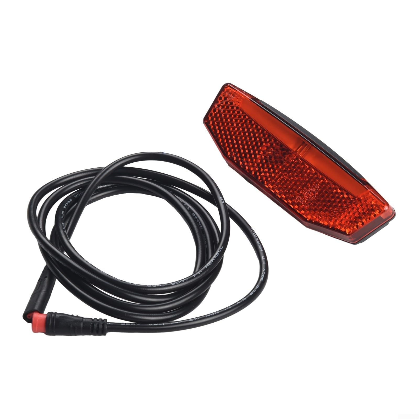 E-For - Fanale posteriore a LED per bicicletta, 36 V, 48 V, per scooter, 7 LED di sicurezza con cavo da 120 cm, alloggiamento in ABS, connettore SM compatibile