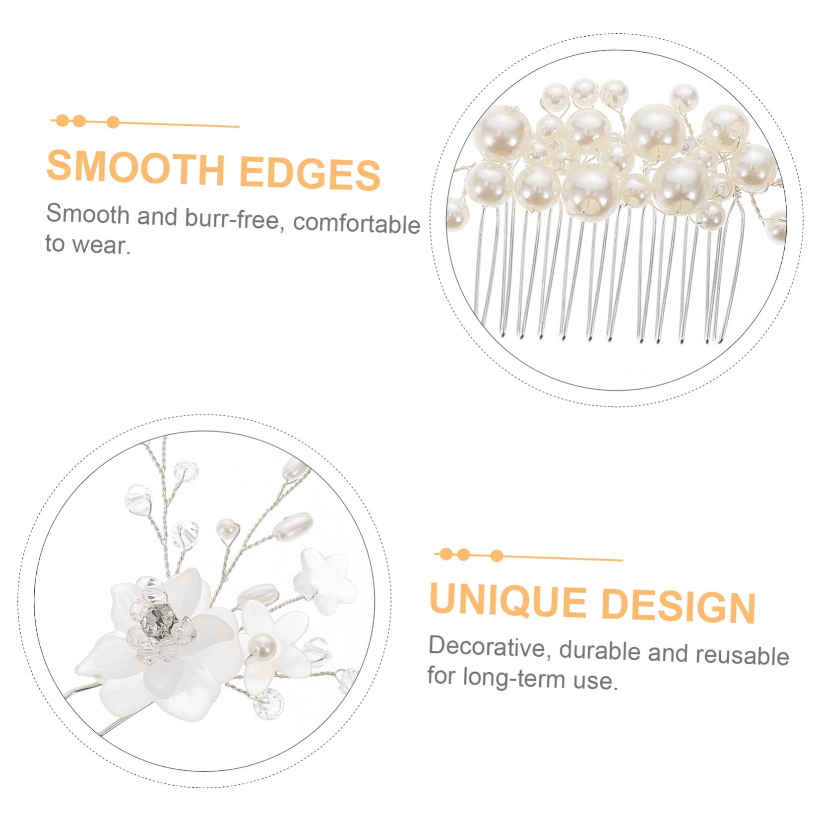 Healeved Stk Braut Hochzeit Tiara Haarkamm Hochzeit Brautjungfer Haarspange Hochzeit Haarspange Perle Haarnadel Haarschmuck Für Die Braut Kopfschmuck Für Die Braut Brauthaar Acryl