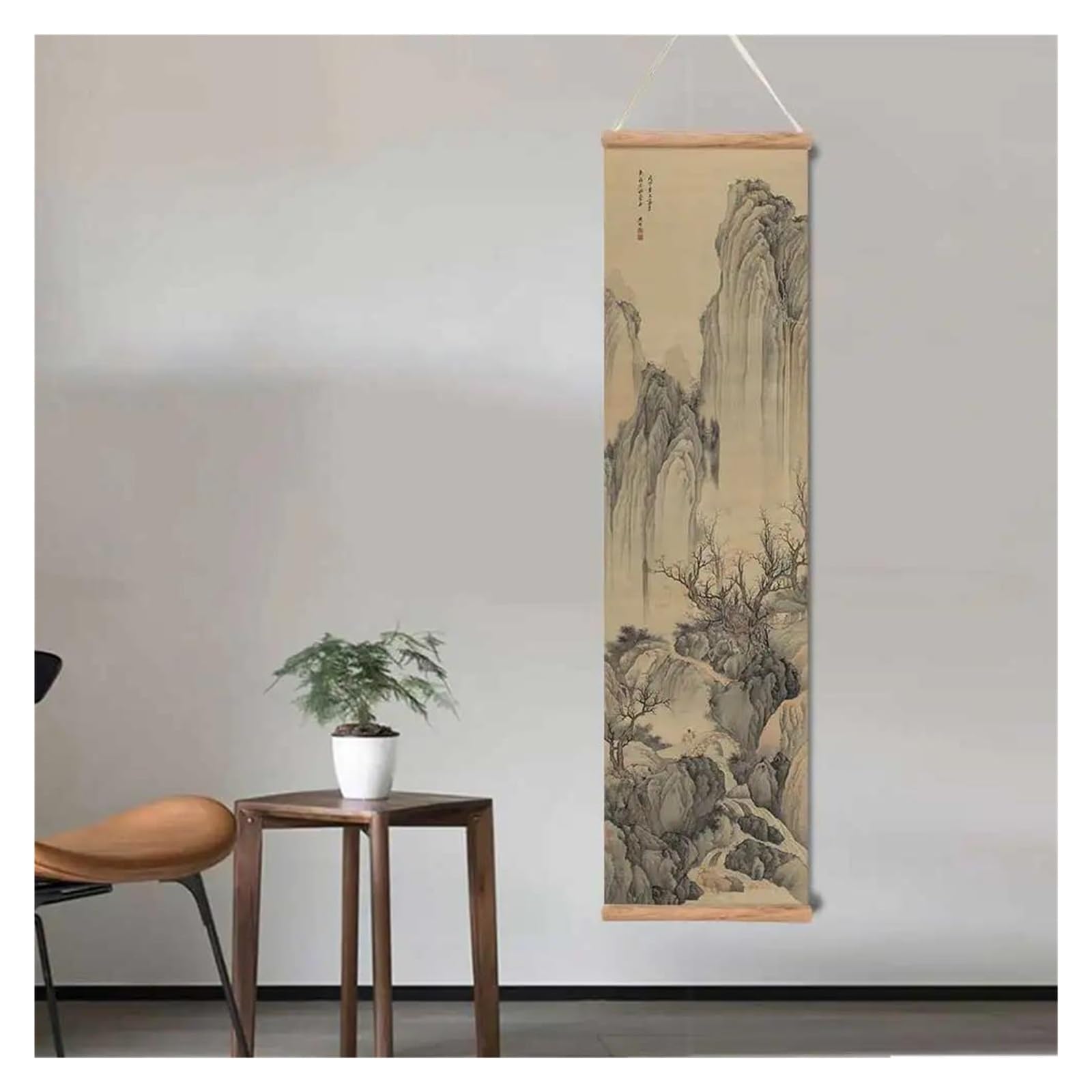 Peinture à l'encre chinoise XENITE en rouleau suspendu pour une décoration murale Feng Shui