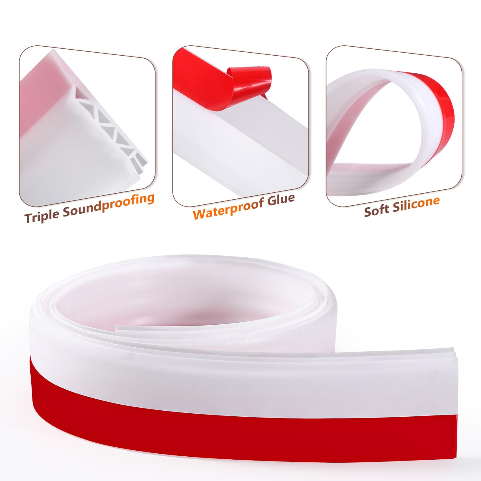 Paraspifferi Sottoporta In Gomma - 100x5cm - Isolante Termico E Acustico - Marrone