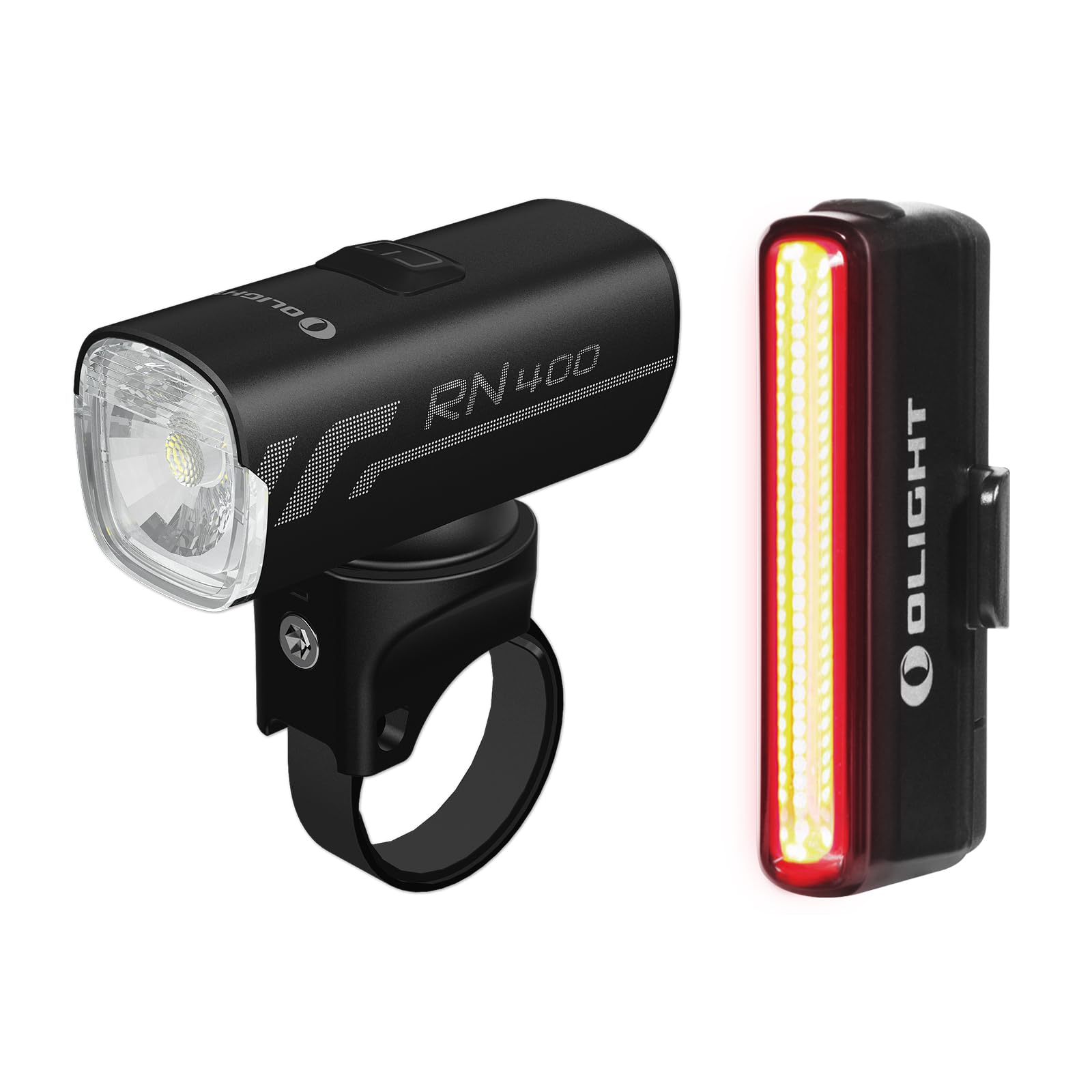 OLIGHT RN400+SEEMEE30C Luces Bicicleta Delantera y Trasera LED Recargable | Juego de Linterna Delantero y Luce Trasera para Bicicleta, 400 Lúmenes, 5 Modos para Iluminación, para Camping y Ciclismo
