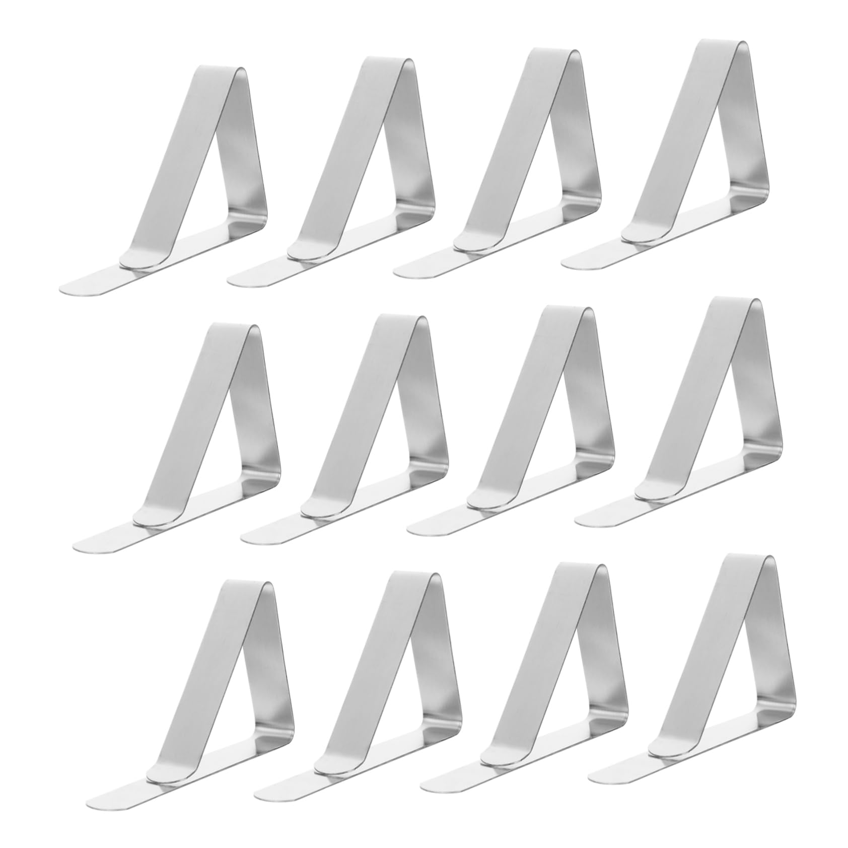 Garneck Tablecloth Fixing Clips 12pcs Triangular Designed Stainless Steel Clamps for Easy and Sturdy Table Cover Hold Down