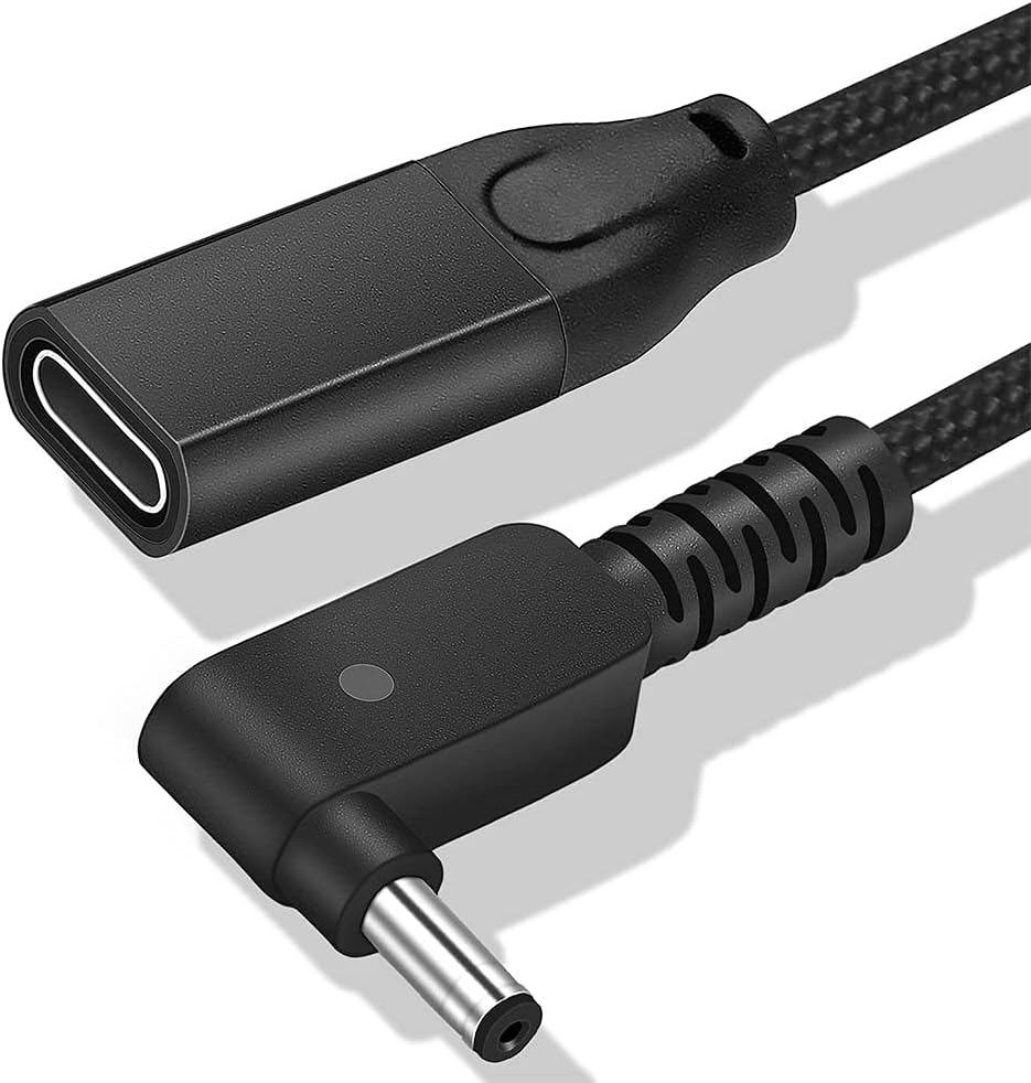 Female USB C to 4.0*1.35mm Small Tip Adapter Charging Cable for Asus Laptop Chromebook C300 C300M C300MA C300S C300SA C300SA-DS02 C300SA-DS02-LB C300SA-DS02-RD 90w 65w 45w Connector Converter Cord