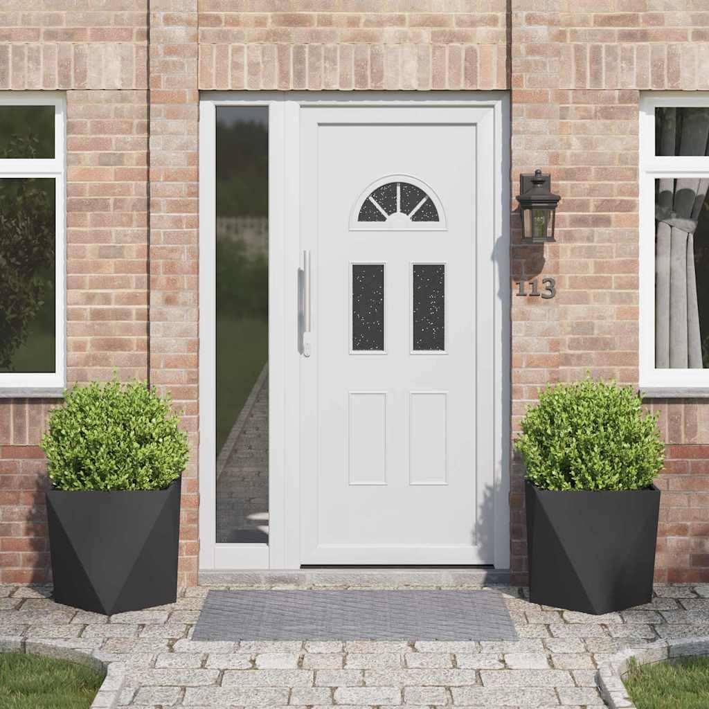 Pflanzkübel Schwarz 2er Set 50x50x50 cm aus Stahl Modernes Gartenregal für Balkon Terrasse und Außenbereich Robustes Design für große Blumentöpfe und Sträucher