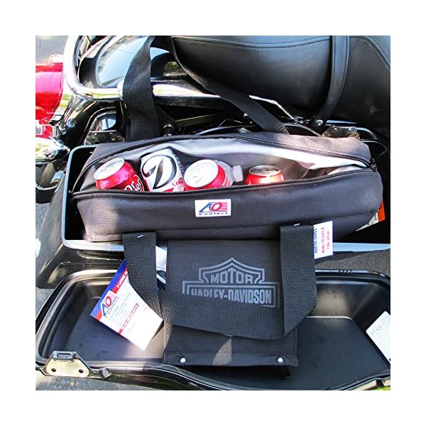 AO Coolers Motorcycle Saddle Bag Soft Coolers, 15Can Capacity, Black