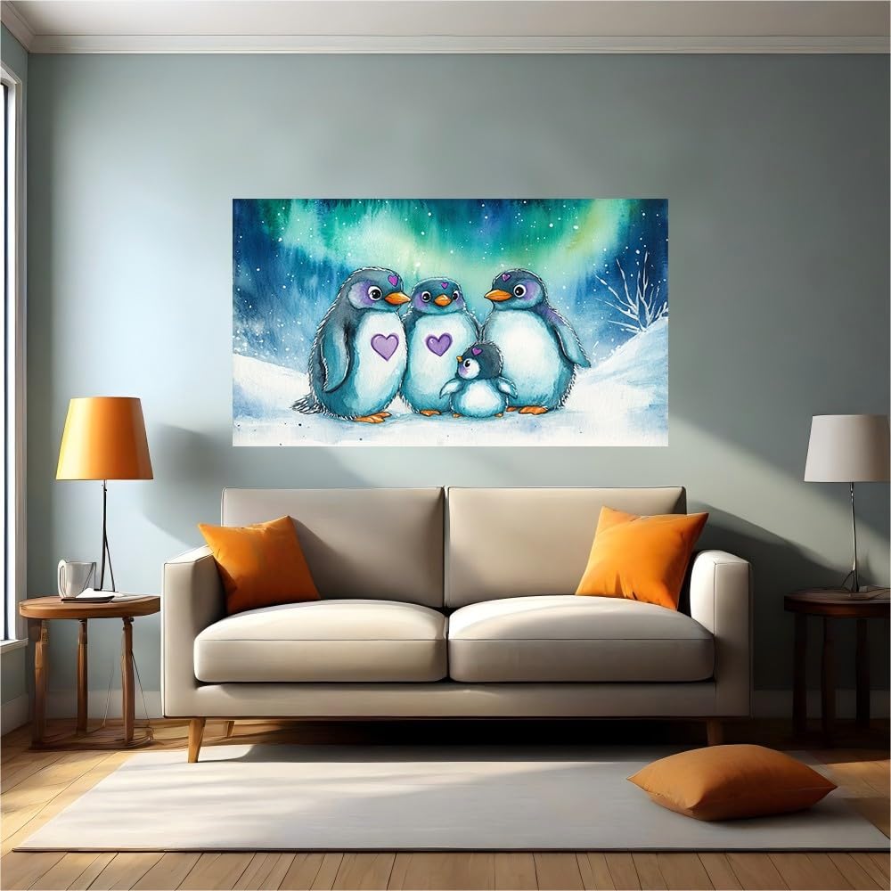 Decorar Paredes Fácilmente con Vinilo de Pingüinos Autoadhesivo de Gran Formato
