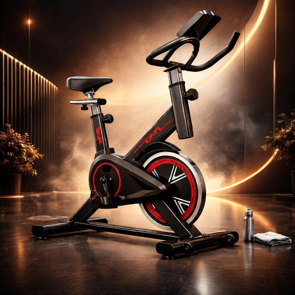 Bicicleta Ergométrica Bike Spinning Bike Treino em Casa Academia Exercícios Cardio e Emagrecimento Design Confortável e Ajustável Vertical Silenciosa Ideal para Casa Linha Rhead Red High Premium