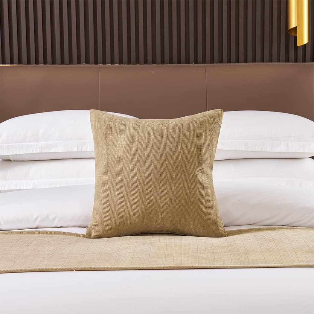 Solid Bed Scarf Bed Runner Bedding Scarf Protection for Hotel Guesthouse Resorts Bedroom (Camel,260X48cm for 2.0m Bed)