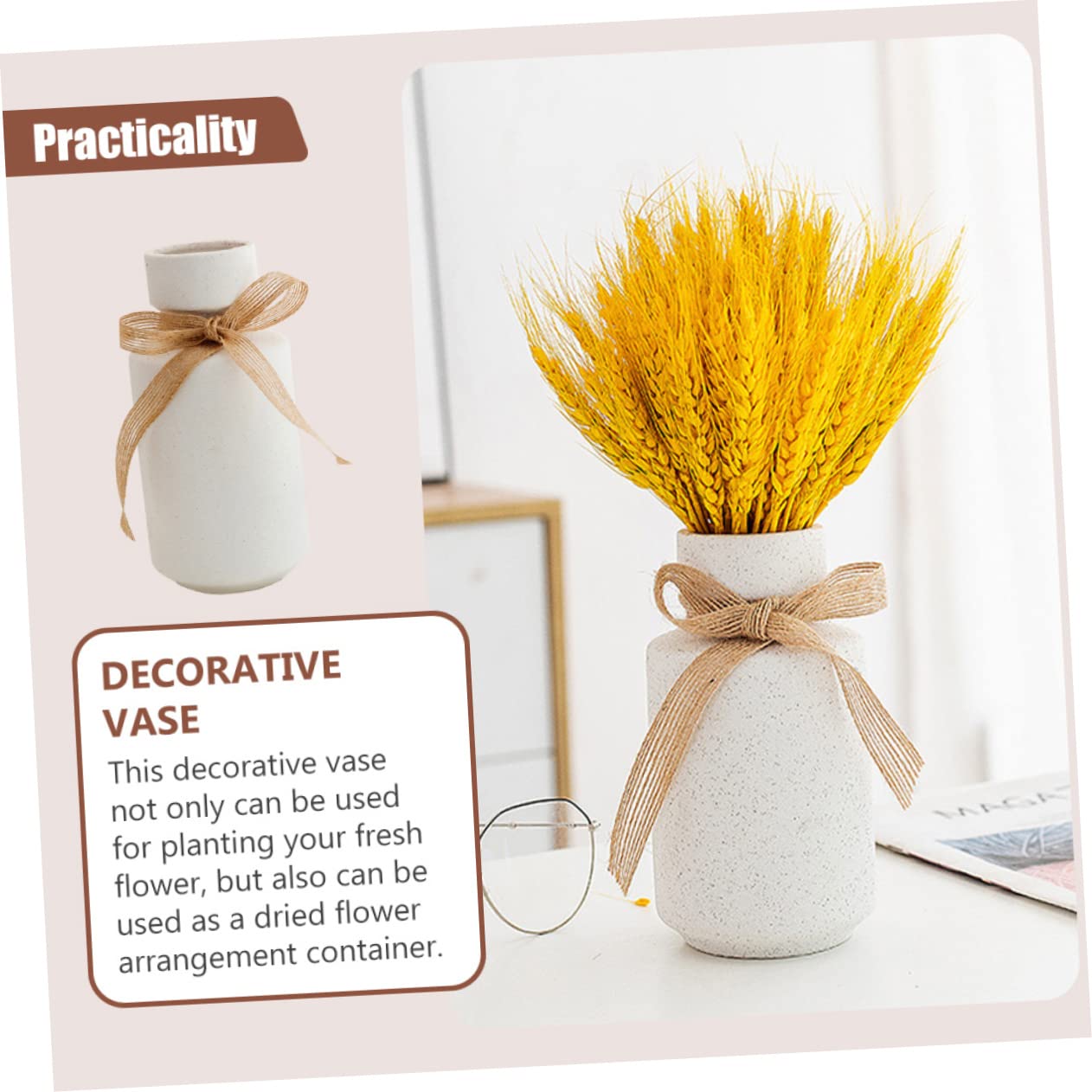 Alipis Vaso in Ceramica Per Fiori Decorativo Decorazione Per La Casa Contenitore Per Fiori Estetico Vaso Semplice Per Scrivania