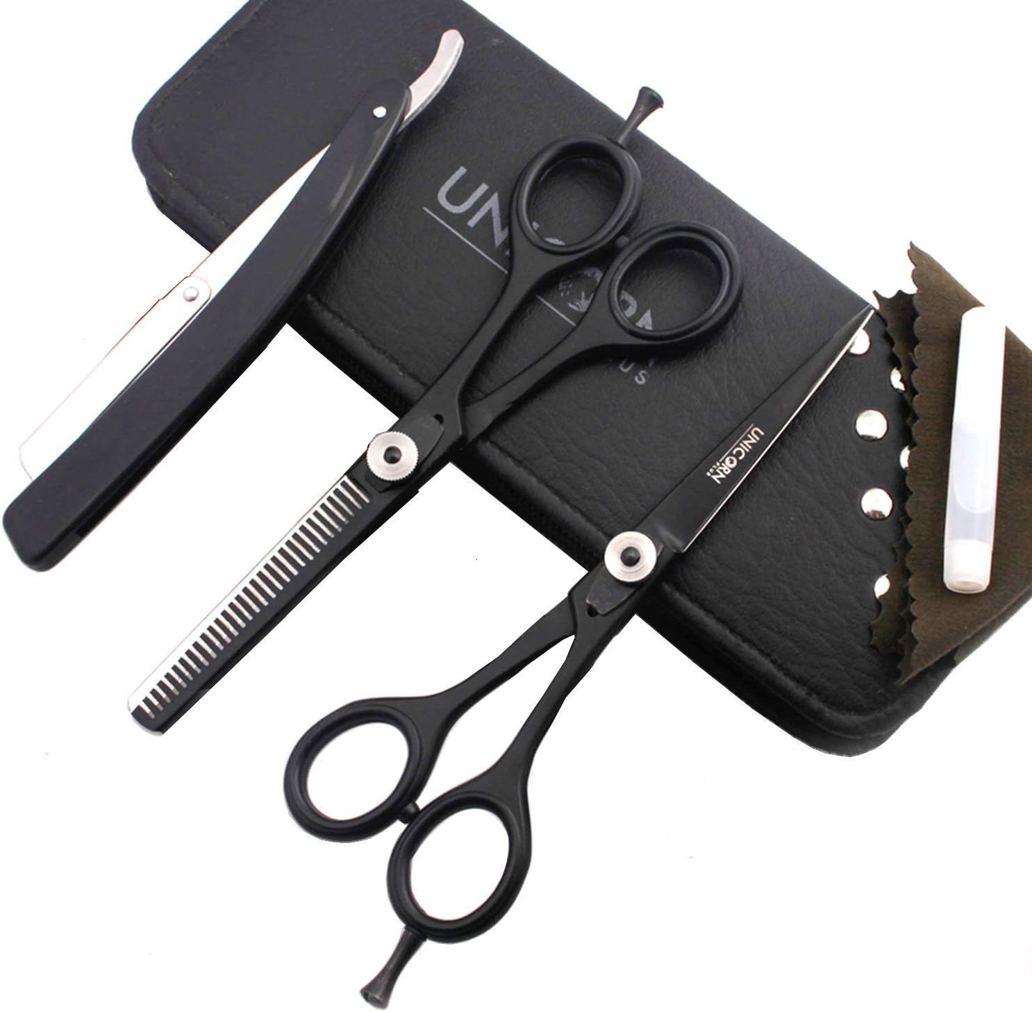 Professional Hairdressers Scissors 6.0 Inch - Pet Grooming Scissors - Straight Hair Cut Scissors - Dog/Cat Hair Care Scissors by Unicorn Plus (Hairdressing Scissors Set)